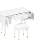 40" White Wood Vanity Table