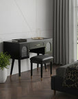 40" Black Wood Vanity Table