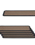 Set Of Six Black And Natural Polypropylene And Rubber Stair Treads