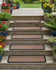 Set Of Six Black And Natural Polypropylene And Rubber Stair Treads