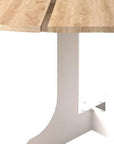 59" Brown and White Wood Oval Cross Legs Coffee Table