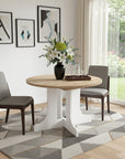 59" Brown and White Wood Oval Cross Legs Coffee Table