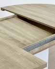 59" Brown and White Wood Oval Cross Legs Coffee Table