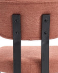 Set of Two 26" White And Black Fabric And Steel Low Back Counter Height Bar Chairs