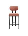 Set of Two 26" White And Black Fabric And Steel Low Back Counter Height Bar Chairs