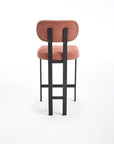 Set of Two 26" White And Black Fabric And Steel Low Back Counter Height Bar Chairs