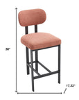 Set of Two 26" White And Black Fabric And Steel Low Back Counter Height Bar Chairs