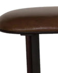 48" Brown Genuine Leather and Solid Wood Upholstered Bench