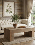 49" Natural Wood Chunky Rectangular Coffee Table