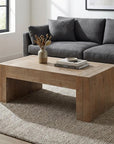 49" Natural Wood Chunky Rectangular Coffee Table