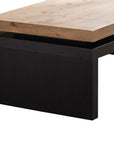 48" Natural and Black Wood Floating Frame Coffee Table