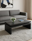 48" Black Wood Floating Frame Coffee Table