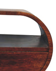 24" Chestnut Solid Wood Oval One Drawer Nightstand