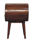 24" Chestnut Solid Wood Oval One Drawer Nightstand