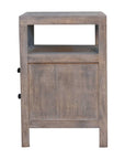 24" Ash Gray Solid Wood Distressed Two Drawer Nightstand