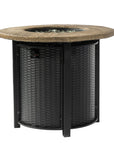 50000 BTU 30" Black And Brown Steel Propane Round Fire Pit