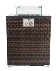 50000 BTU 24" Espresso Wicker Propane Rectangular Fire Pit