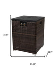 50000 BTU 22" Brown Wicker Propane Rectangular Fire Pit