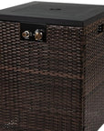 50000 BTU 22" Brown Wicker Propane Rectangular Fire Pit