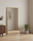 Gold Aluminum Wall Mount Or Leaning Framed Full Length Mirror