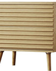 23" Natural Solid Wood Ribbed Texture Two Drawer Nightstand