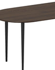 67" Walnut and Black Solid Wood Oval Dining Table