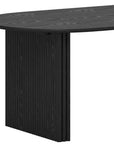 67" Black Solid Wood Double Pedestal Base Oval Dining Table