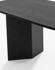 67" Black Wood Double Pedestal Base Oval Dining Table