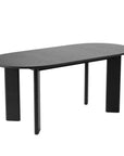 66" Black Solid Wood Oval Dining Table