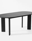 66" Black Solid Wood Oval Dining Table