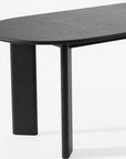 66" Black Solid Wood Oval Dining Table