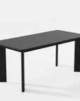 66" Black Solid Wood Dining Table