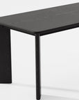 66" Black Solid Wood Dining Table