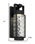 Black Hammered LED Dimmable Outdoor Hanging Light