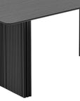 67" Black Solid Wood Double Pedestal Base Dining Table