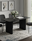 67" Black Solid Wood Double Pedestal Base Dining Table
