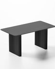 67" Black Solid Wood Double Pedestal Base Dining Table
