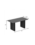 67" Black Solid Wood Double Pedestal Base Dining Table