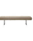 63" Beige and Nickel Boucle and Steel Upholstered Bench