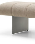 63" Beige and Nickel Boucle and Steel Upholstered Bench