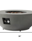 50000 BTU 36" Gray Steel Propane Round Fire Pit With Cover