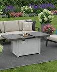 50000 BTU 45" Gray Aluminum Propane Rectangular Fire Pit With Cover