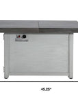 50000 BTU 45" Gray Aluminum Propane Rectangular Fire Pit With Cover