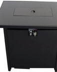 40000 BTU 43" Black Steel Propane Rectangular Fire Pit With Cover