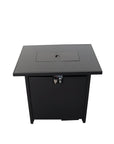 40000 BTU 43" Black Steel Propane Rectangular Fire Pit With Cover