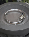 32000 BTU 26" Gray Magnesium Oxide Propane Round Fire Pit With Cover