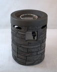 32000 BTU 26" Gray Magnesium Oxide Propane Round Fire Pit With Cover