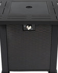 50000 BTU 28" Black Steel Propane Square Fire Pit Table With Cover