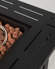 50000 BTU 28" Black Steel Propane Square Fire Pit Table With Cover