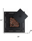 50000 BTU 28" Black Steel Propane Square Fire Pit Table With Cover